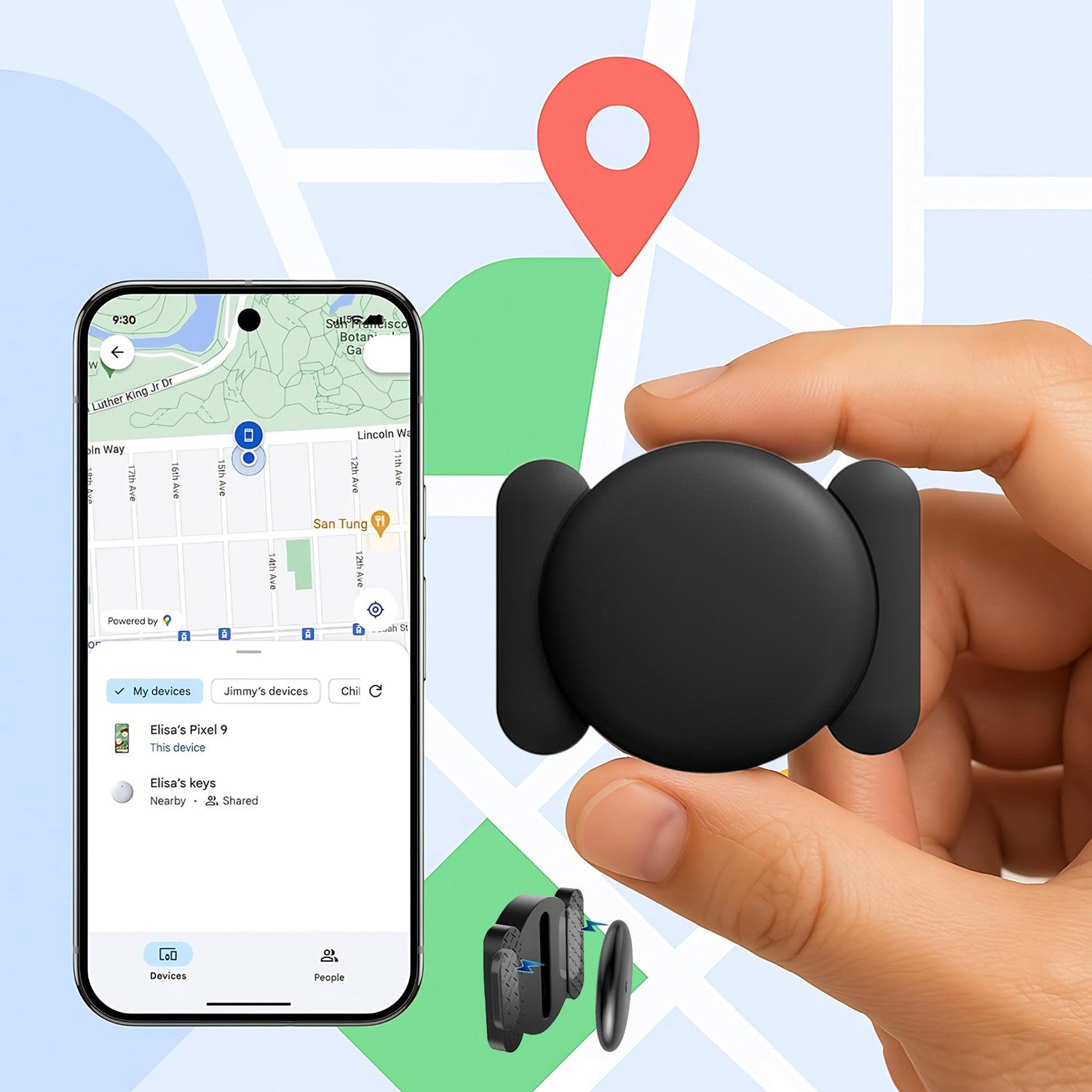 GPS Tracker for Vehicles, Real Time Car Tracking Device, Mini Hidden for Iphone