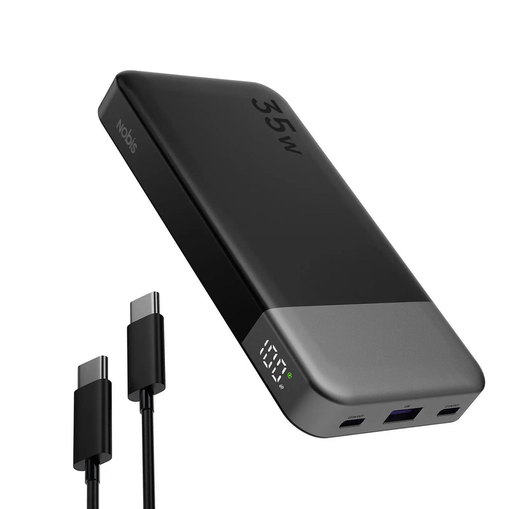 Nobis Powerbank 35W 10000Mah Charging Portable Battery for Iphone Macbook, NOVA 7,Galaxy, Ipad,Black, Accessories Mobile Smartphone Chargeable