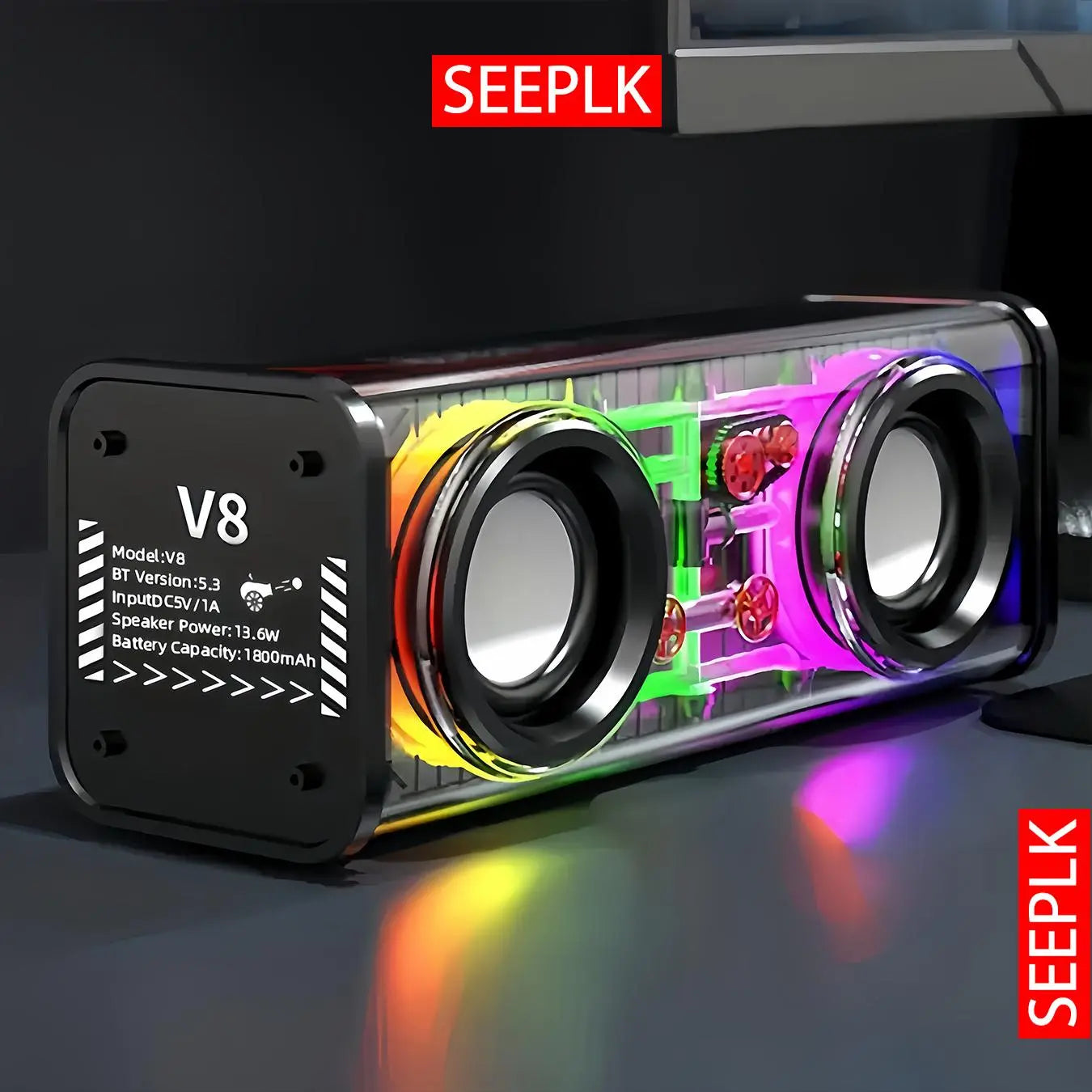 Wireless Bluetooth-Compatible Speaker, Wireless Bass Speaker, Portable Wireless Speaker with Long Play Time, USB Rechargeable Speaker, Wireless Pairing Speaker Suitable for Home, Outdoor, Supports TF