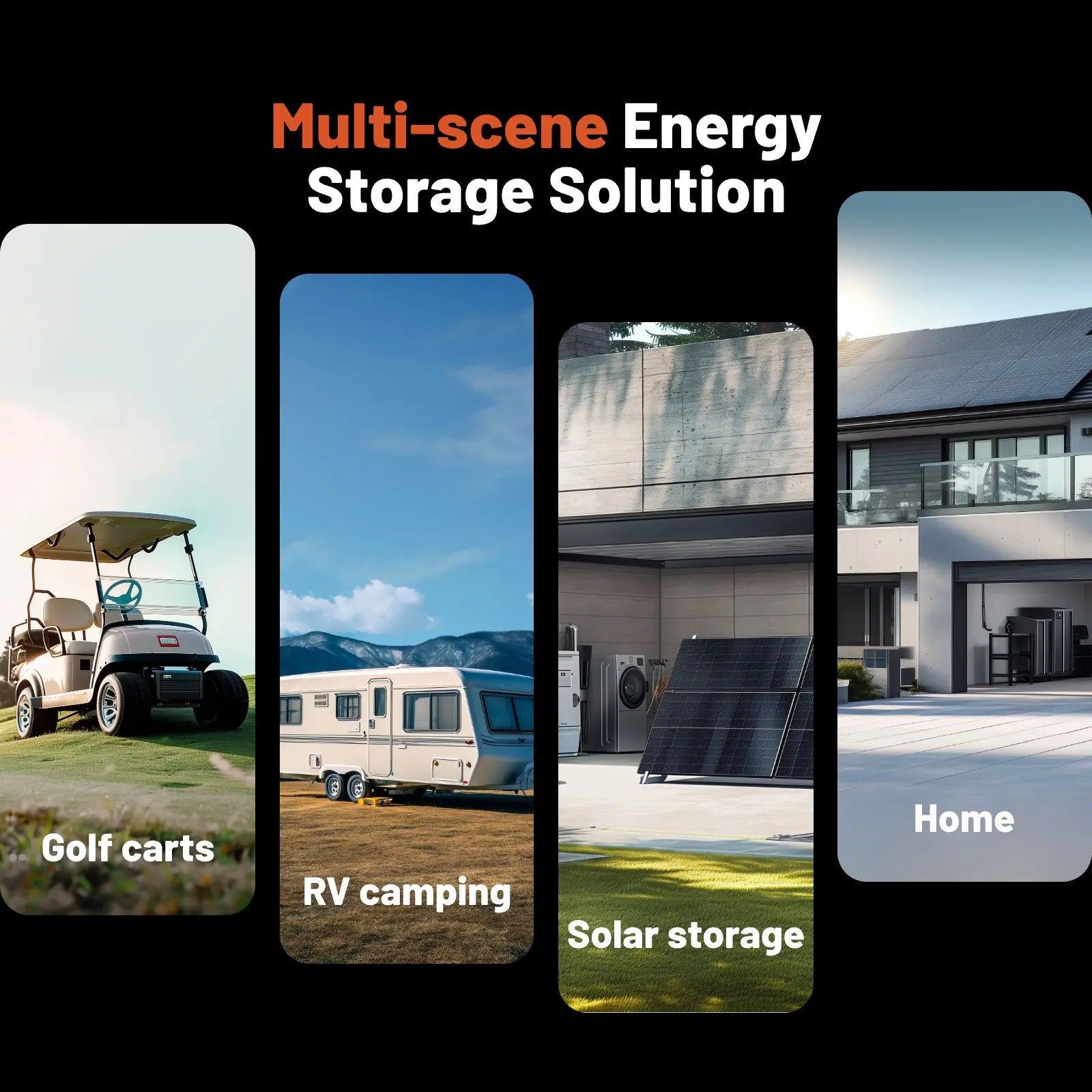 Humsienk 48V 150Ah Golf Cart Battery with Blade Cell & Metal Case, Lifepo4 Lithium Battery with 200A BMS, Bluetooth APP & LCD Monitor, 15000+ Cycles, Peak Current 600A with Low-Temp Protection for Golf Carts