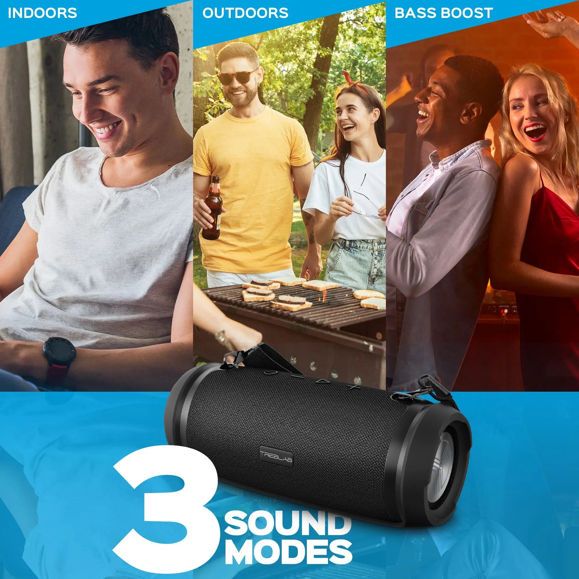 Treblab Hd-Max - 60W Bluetooth Speaker, 20H Battery, Powerbank