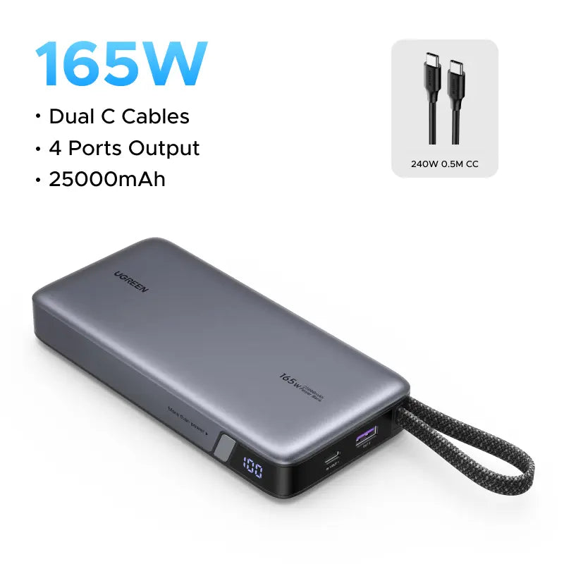 UGREEN 25000Mah PD145W Powerbank, 20000Mah PD100W Powerbank Fast Charging with Type C Cable for Iphone 17 16 Pro Max Chargeable Smartphone Accessories-Deals for You,Tiktokshopblackfriday ,Tiktokshopstockup