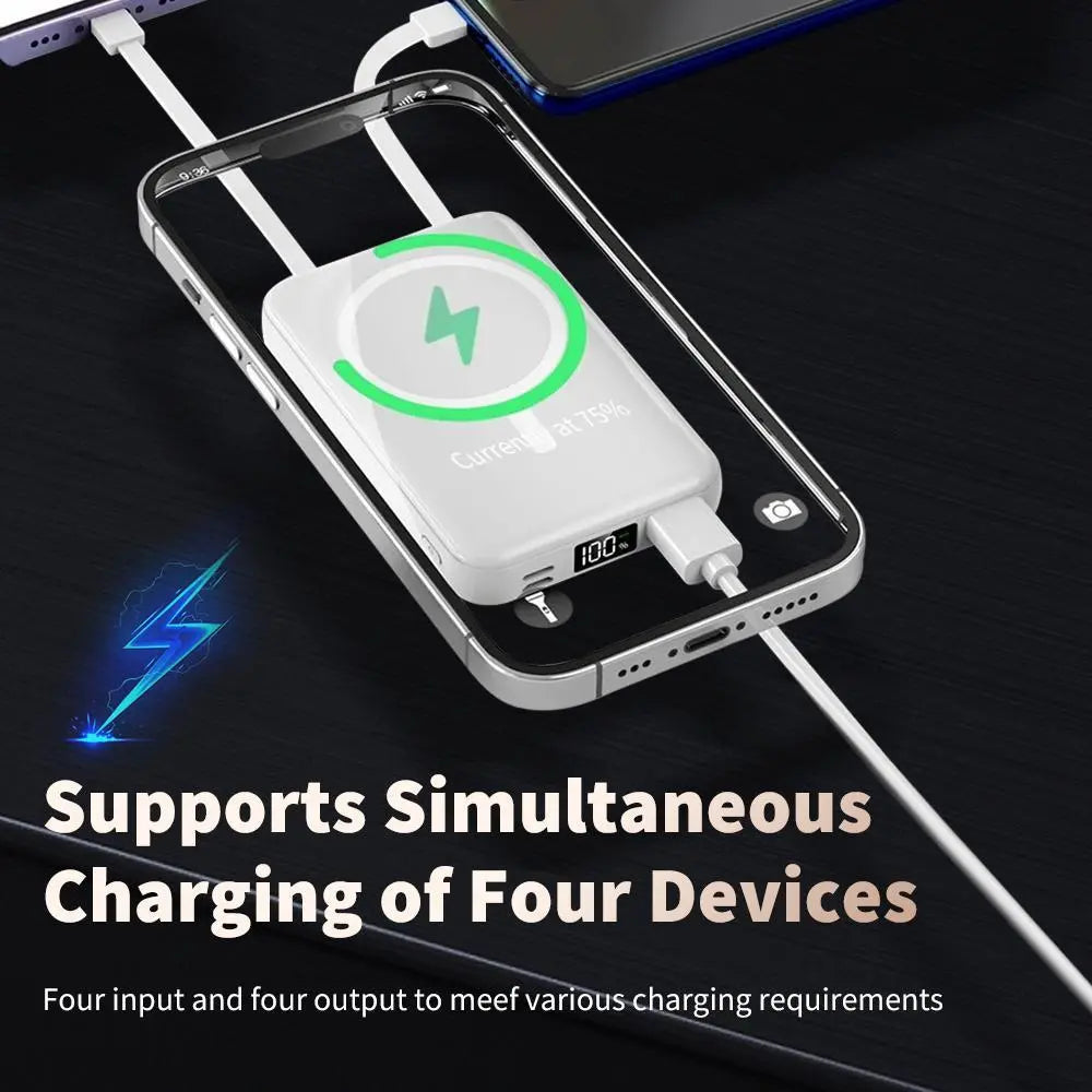 Magnetic Battery 10000Mahwireless Portable Charger, Powerbank 22.5W PD Fast Charging Formagsafe Battery