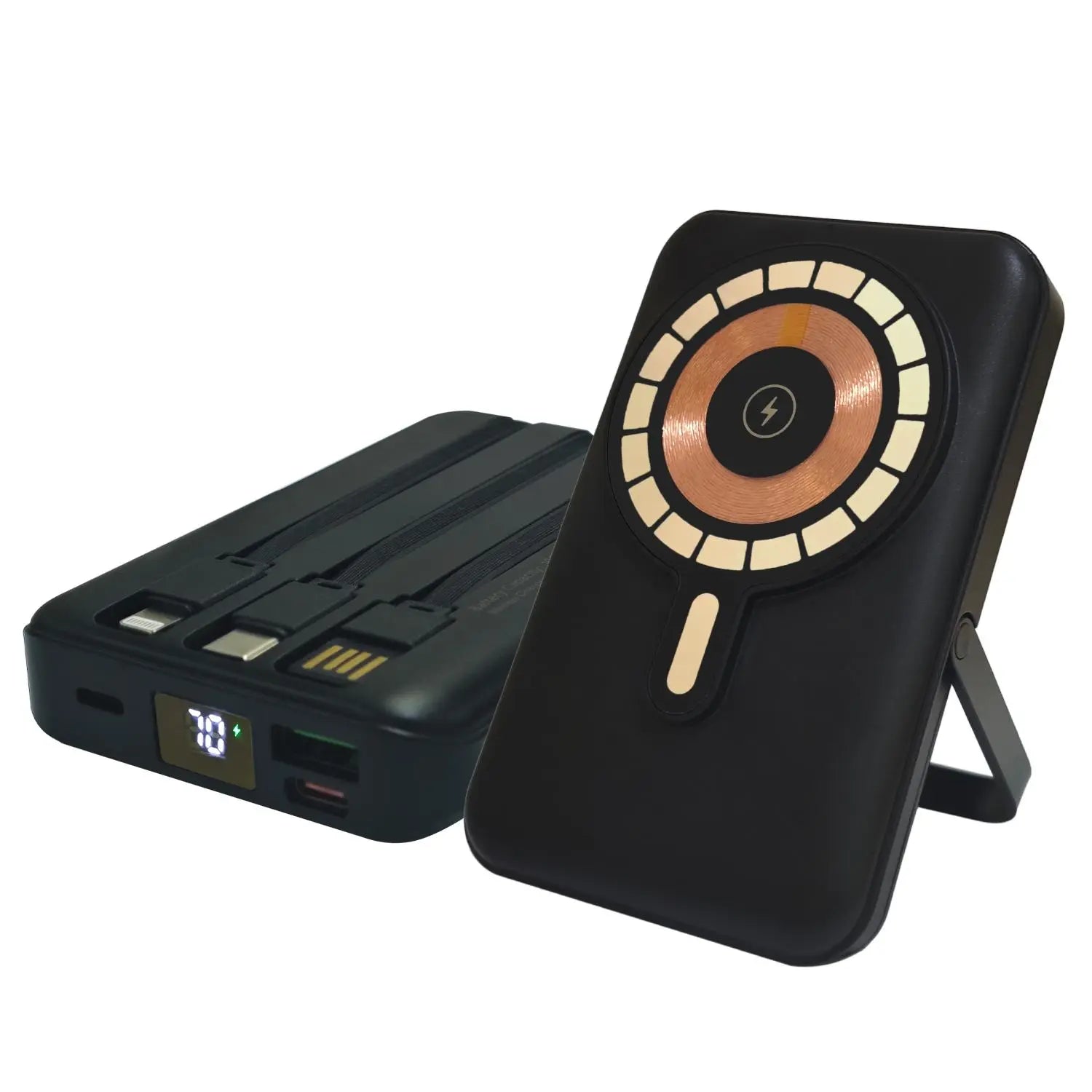 Wireless Portable Charger,Magnetic Power Bank,10000Mah Portable Charger22.5W PD Fast Charging with Built-In 3 Cables LED Display,Magnetic Battery Pack for Iphone 15/14/13/12/Pro/Mini/Pro Max Electronics Accessories Travel Gadgets Smartphone