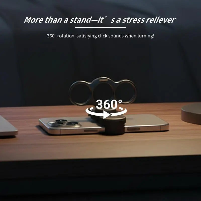360 Rotation Finger Ring Stand for Phone Dual Loop Folding Mobile Holder Desktop Clip Lazy Bracket
