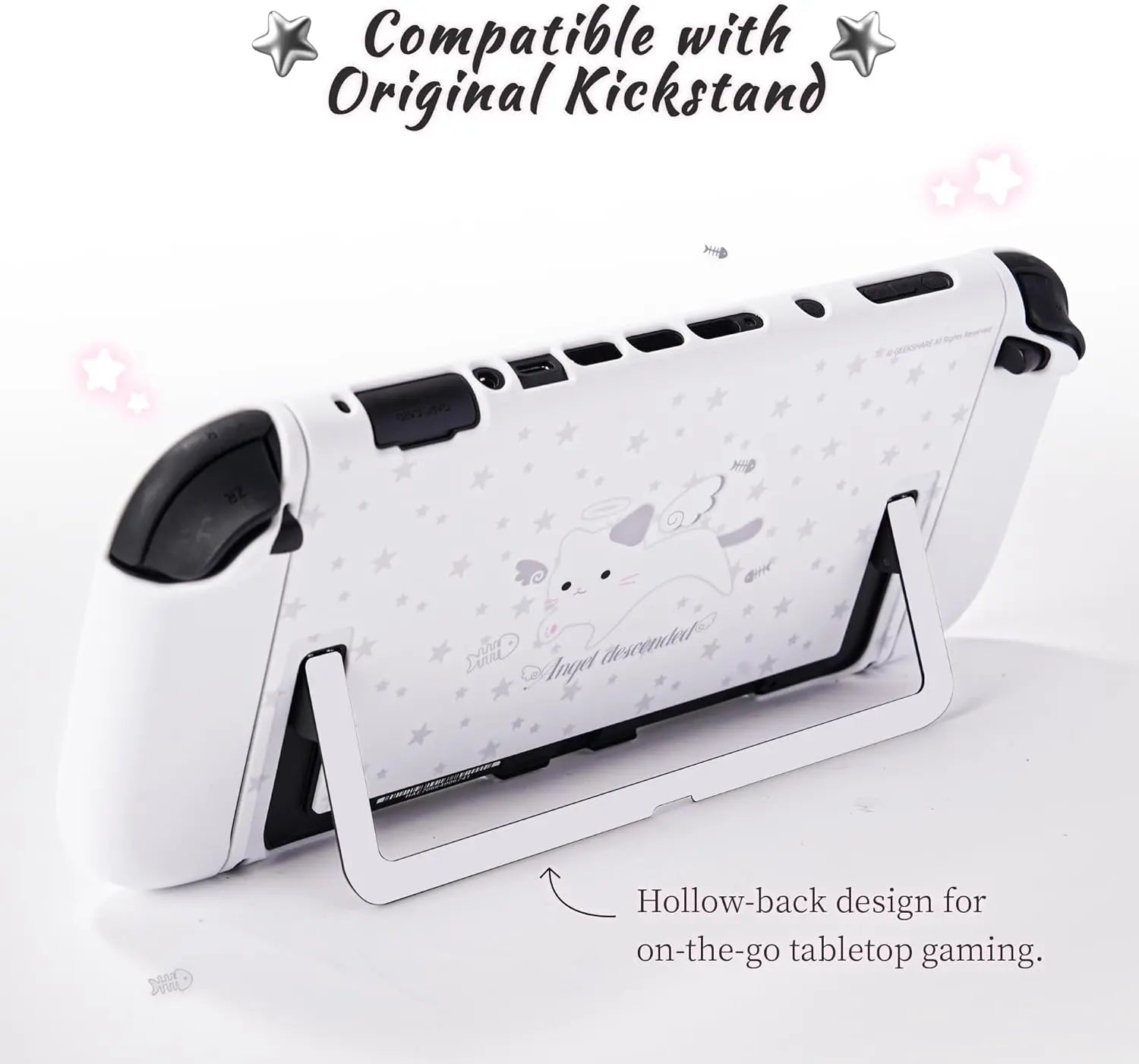 Geekshare Slim Protective Case Compatible with Switch 2 (2025), Anti-Scratche and Shock-Absorption Dockable Hard Shell for Switch 2 Game Console - Star Angel Cat