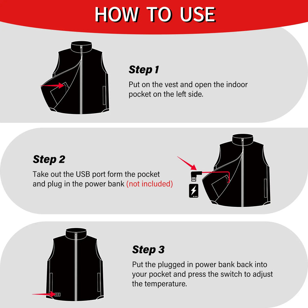 Down Heated Vest with 90% Down, 650 Fill Electric Heated down Vest for Men Women 6 Heating Zone 3 Temperature Heating Vest