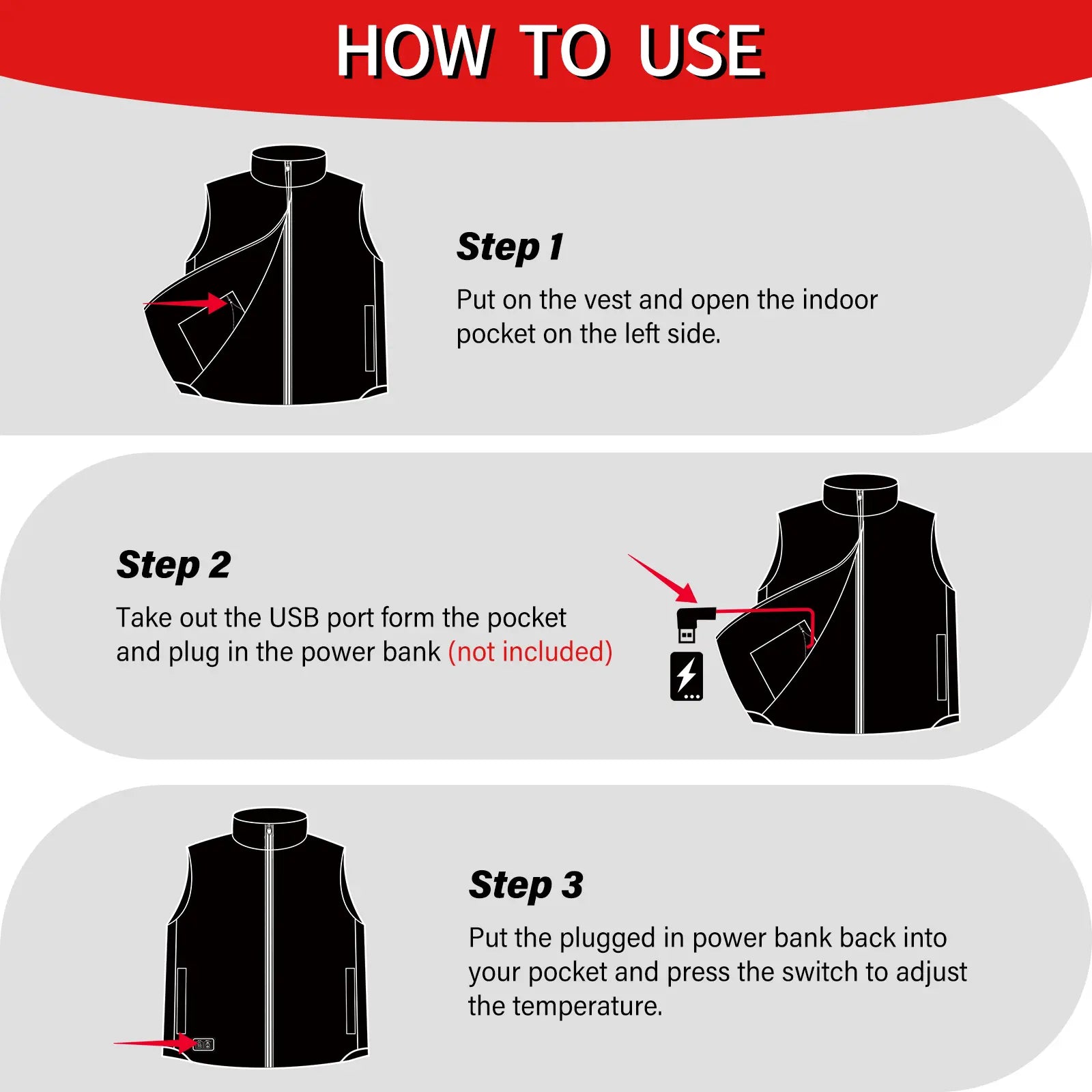 Down Heated Vest with 90% Down, 650 Fill Electric Heated down Vest for Men Women 6 Heating Zone 3 Temperature Heating Vest