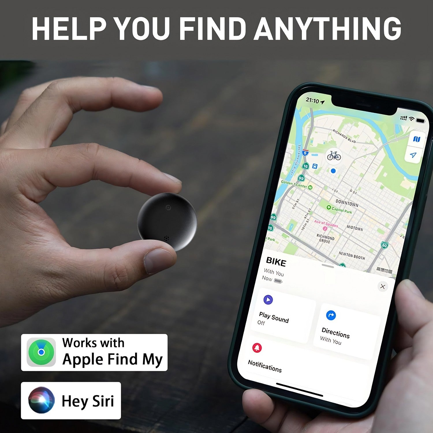 GPS Tracker for Vehicles, Real Time Car Tracking Device, Mini Hidden for Iphone