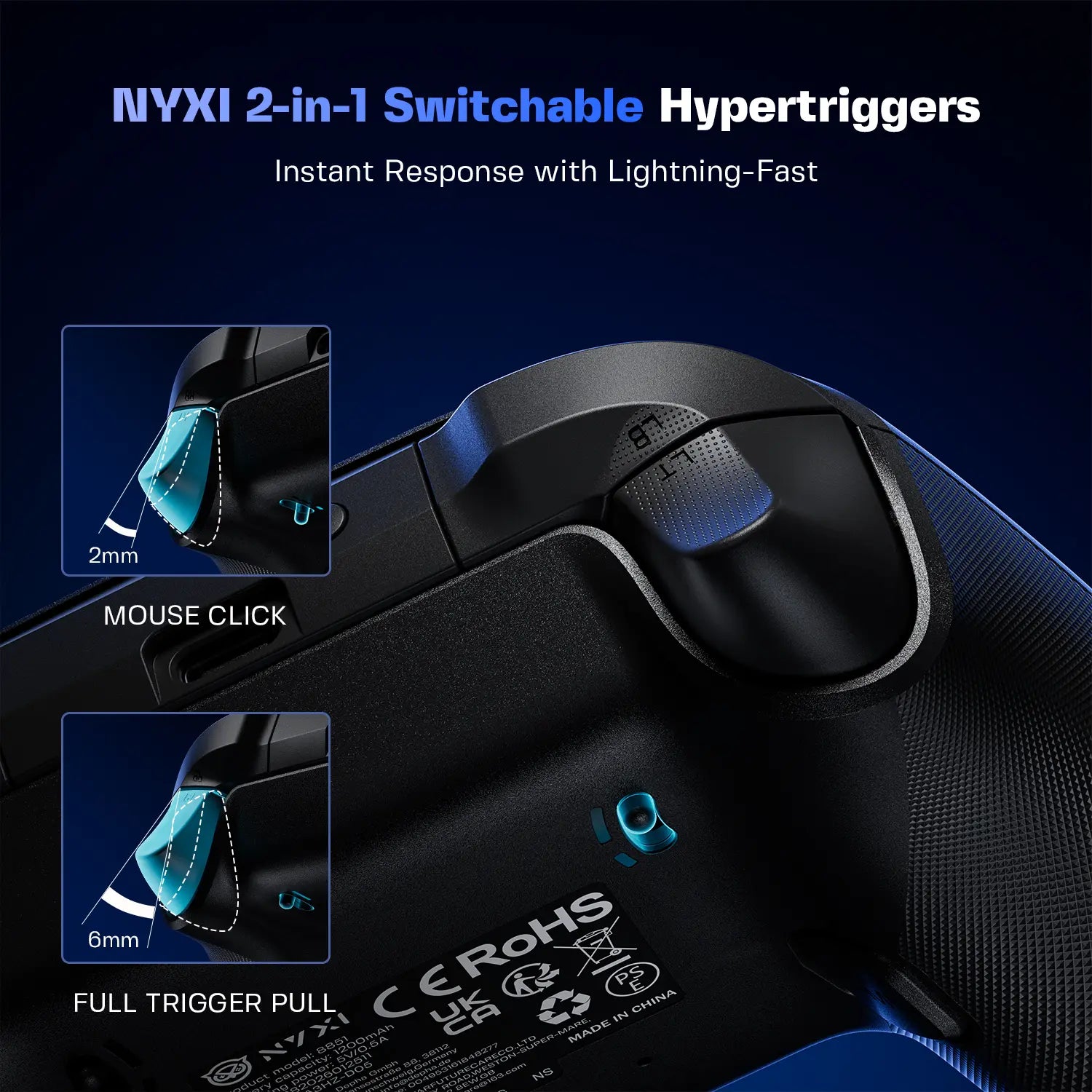 NYXI Imperial PC Gaming Controller with Adjustable Tension TMR Joysticks (Zero Drift), Interchangeable ABXY Buttons for Pc/Switch Layouts, Dual-Mode Hall Triggers, 1200Mah Battery & Charging Dock – Compatible with PC, Switch, Android, TV