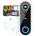 Gearit Smart Video Doorbell with Chime - Wireless 2K QHD Camera - IP64 Weather-Proof, Motion Detection, 2 Way Audio Intercom for Enhanced Security