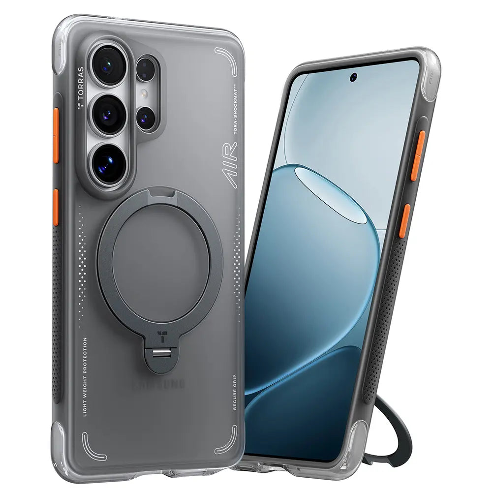 TORRAS Q3Air for Samsung S26Ultra with 360° Ring Stand & Airbag Protection 4-Meter Anti-Fall Shockproof Cover