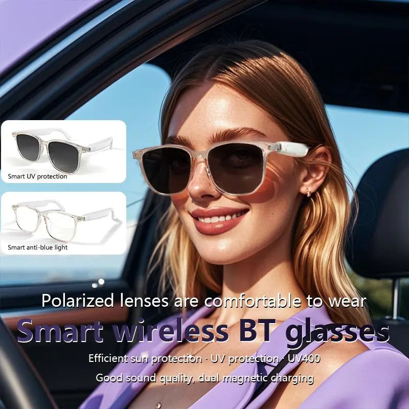 Touch Control Smart Glasses, 1 Count Wireless Smart Glasses with Mic, Smart Anti-Blue Light Glasses, Bluetooth-Compatible Smart Glasses for Men & Women, Wireless Audio Glasses, Multifunctional Smart Glasses