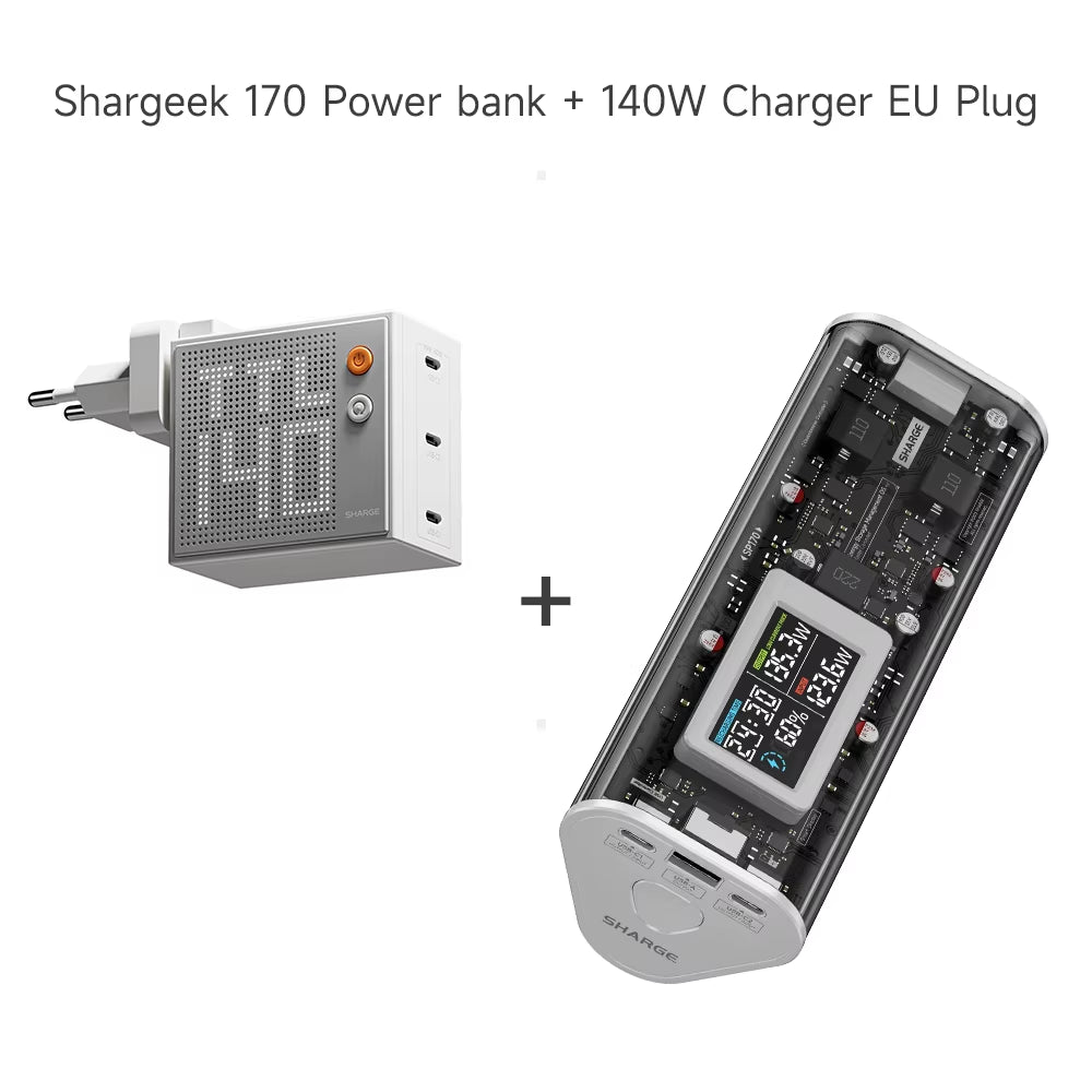 Power Bank 24000Mah 170W Output Fast Charge with IPS Smart Screen Display IP66 Waterproof for Macbook Tablet Iphone 15Pro