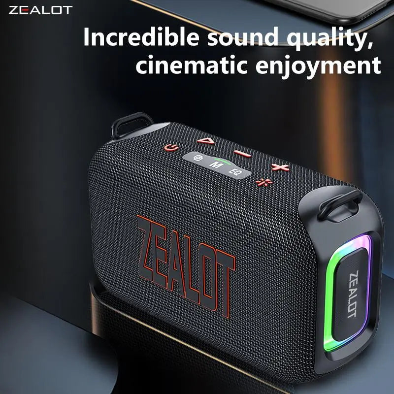 ZEALOT S85 Wireless Speaker, 50W Portable Subwoofer Speaker, Hifi Sound Quality Speaker with RGB Light, 24 Hours Playtime Loud Stereo Speaker