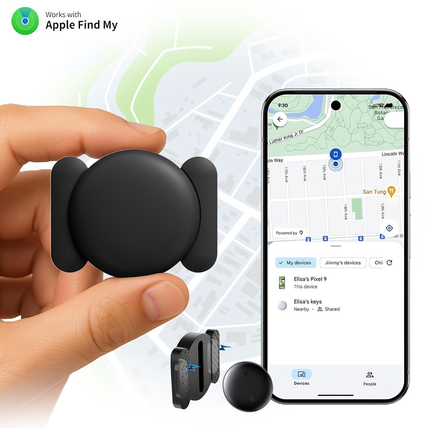GPS Tracker for Vehicles, Real Time Car Tracking Device, Mini Hidden for Iphone