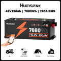 Humsienk 48V 150Ah Golf Cart Battery with Blade Cell & Metal Case, Lifepo4 Lithium Battery with 200A BMS, Bluetooth APP & LCD Monitor, 15000+ Cycles, Peak Current 600A with Low-Temp Protection for Golf Carts