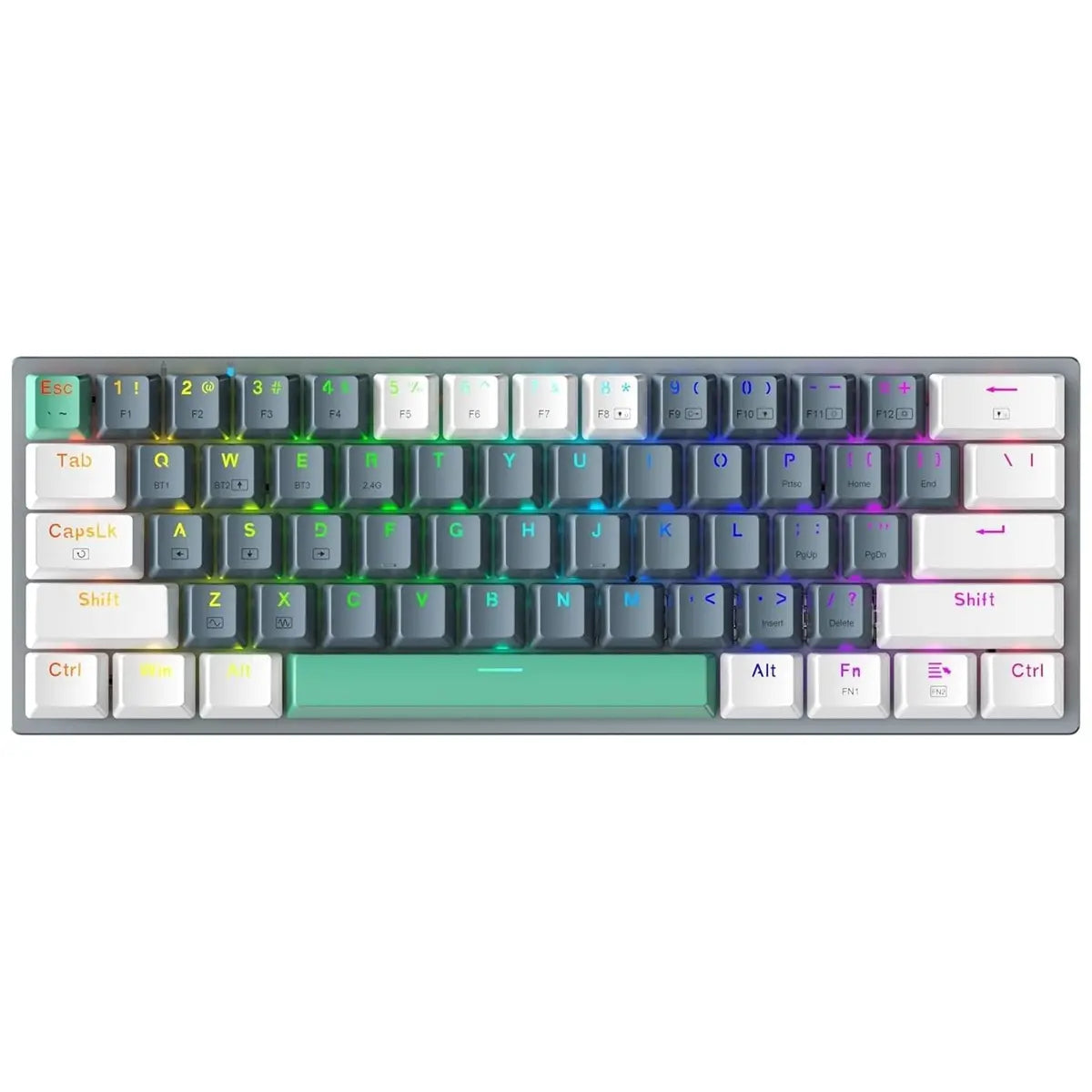 Machenike K500-B61W 60% Wireless Mechanical Gaming Keyboard with 61 Keys, Hot-Swappable Switches, Vibrant RGB Backlight, and Triple Mode Connectivity