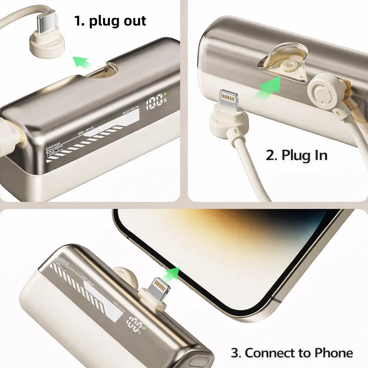 Lzaitai Mini Power Bank PD20W Portable Charger 10000Mah USB-C & Lightning Fast Charging Battery Pack for Iphone 6-17 Pro Max Samsung Galaxy S25/S24/S23 Android Compact Smartphone Charger