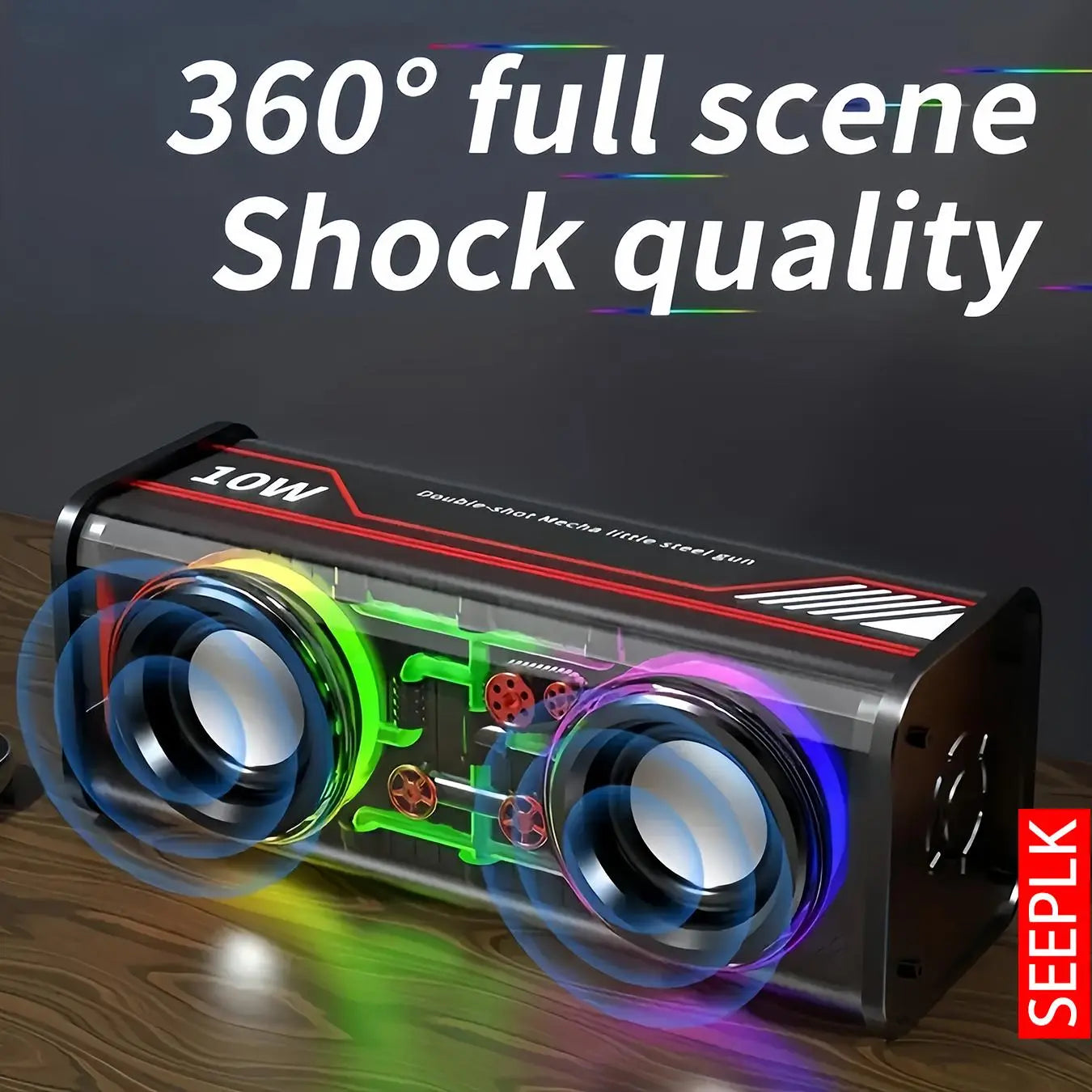 Wireless Bluetooth-Compatible Speaker, Wireless Bass Speaker, Portable Wireless Speaker with Long Play Time, USB Rechargeable Speaker, Wireless Pairing Speaker Suitable for Home, Outdoor, Supports TF