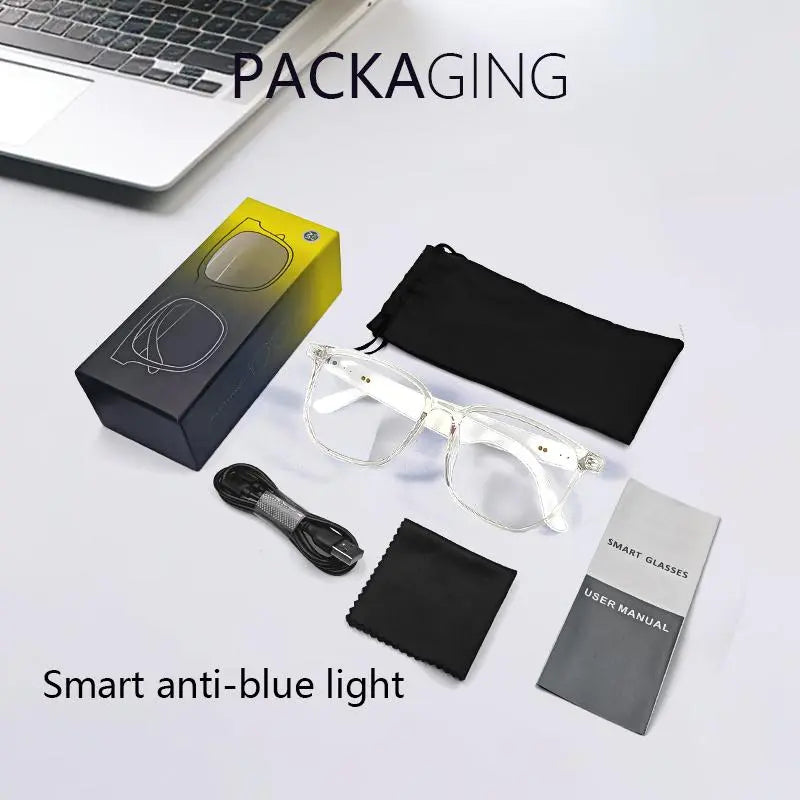 Touch Control Smart Glasses, 1 Count Wireless Smart Glasses with Mic, Smart Anti-Blue Light Glasses, Bluetooth-Compatible Smart Glasses for Men & Women, Wireless Audio Glasses, Multifunctional Smart Glasses