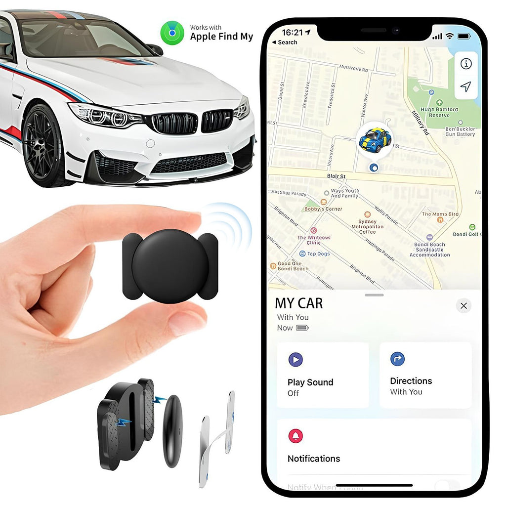 GPS Tracker for Vehicles, Real Time Car Tracking Device, Mini Hidden for Iphone