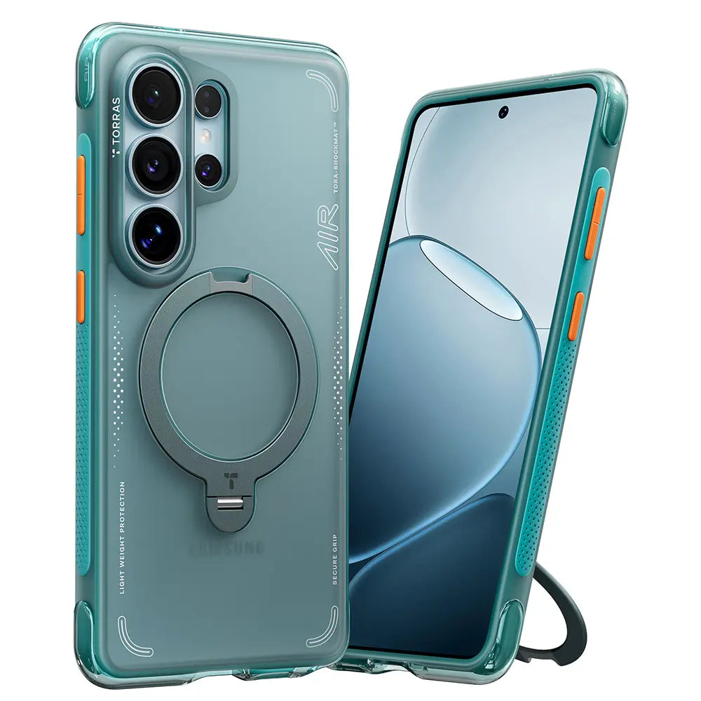 TORRAS Q3Air for Samsung S26Ultra with 360° Ring Stand & Airbag Protection 4-Meter Anti-Fall Shockproof Cover