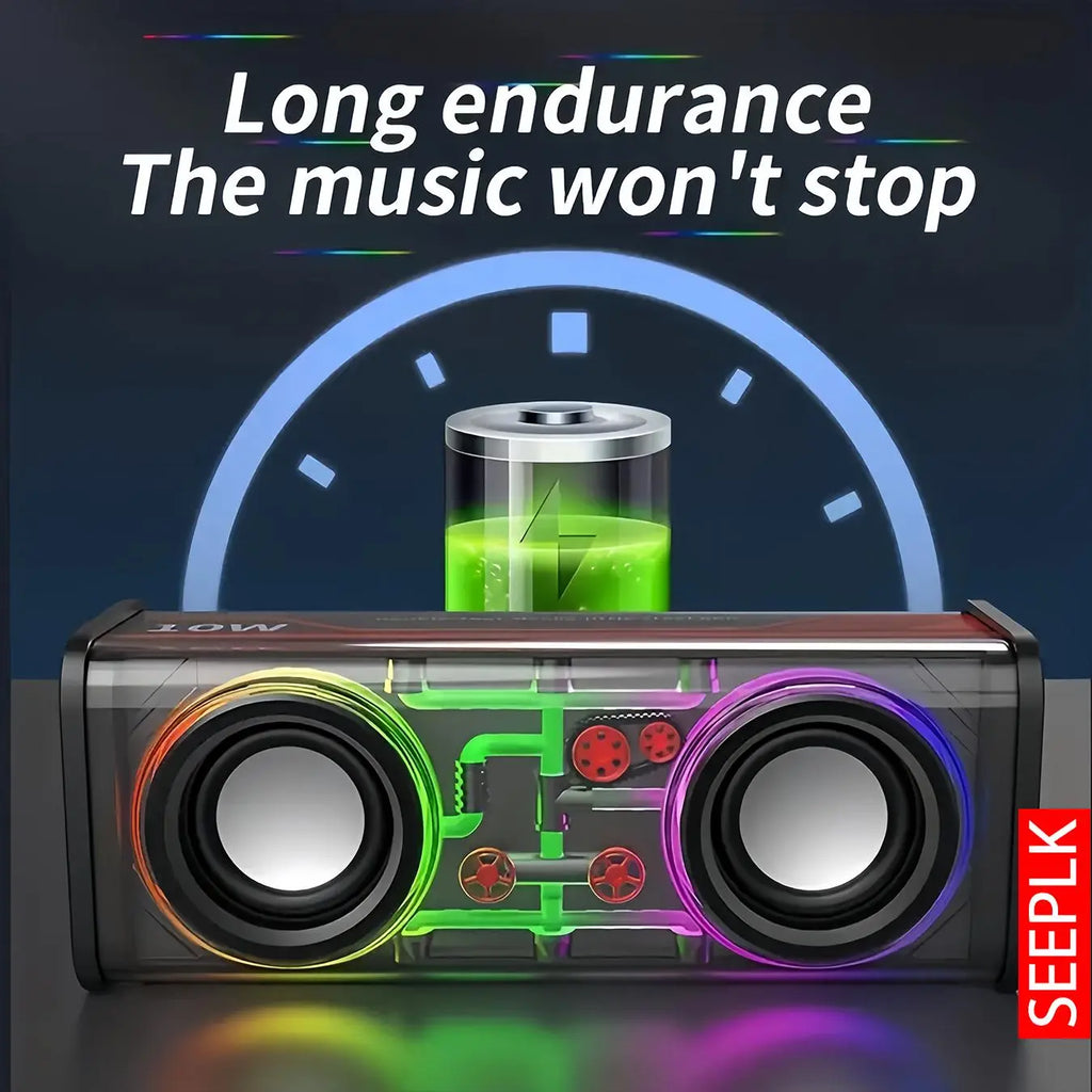 Wireless Bluetooth-Compatible Speaker, Wireless Bass Speaker, Portable Wireless Speaker with Long Play Time, USB Rechargeable Speaker, Wireless Pairing Speaker Suitable for Home, Outdoor, Supports TF