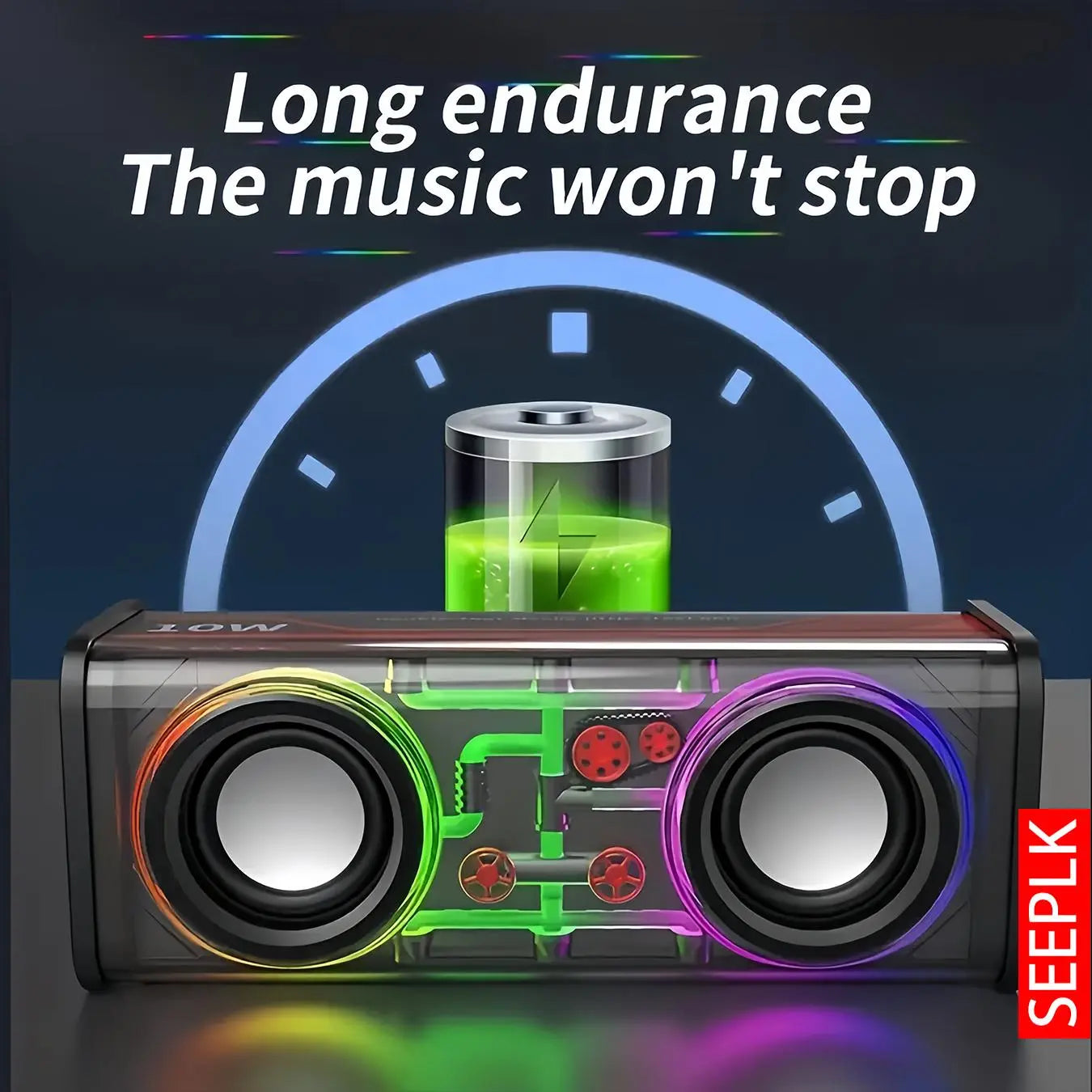 Wireless Bluetooth-Compatible Speaker, Wireless Bass Speaker, Portable Wireless Speaker with Long Play Time, USB Rechargeable Speaker, Wireless Pairing Speaker Suitable for Home, Outdoor, Supports TF