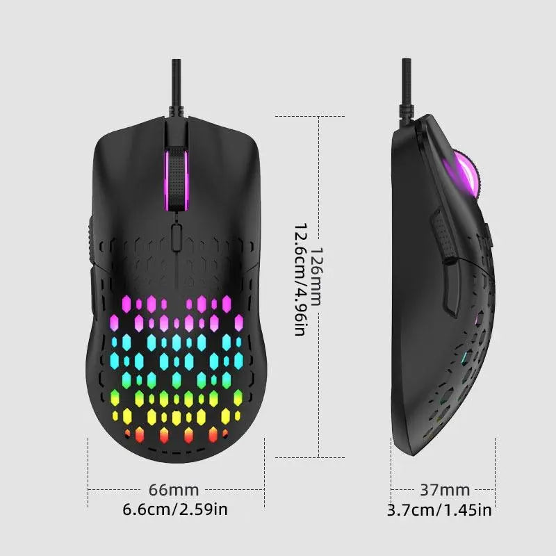 Wired Gaming Mouse, Ergonomic Design Computer Gaming Mouse with Optical Sensor, Comfortable Gaming Mouse for Home and Office