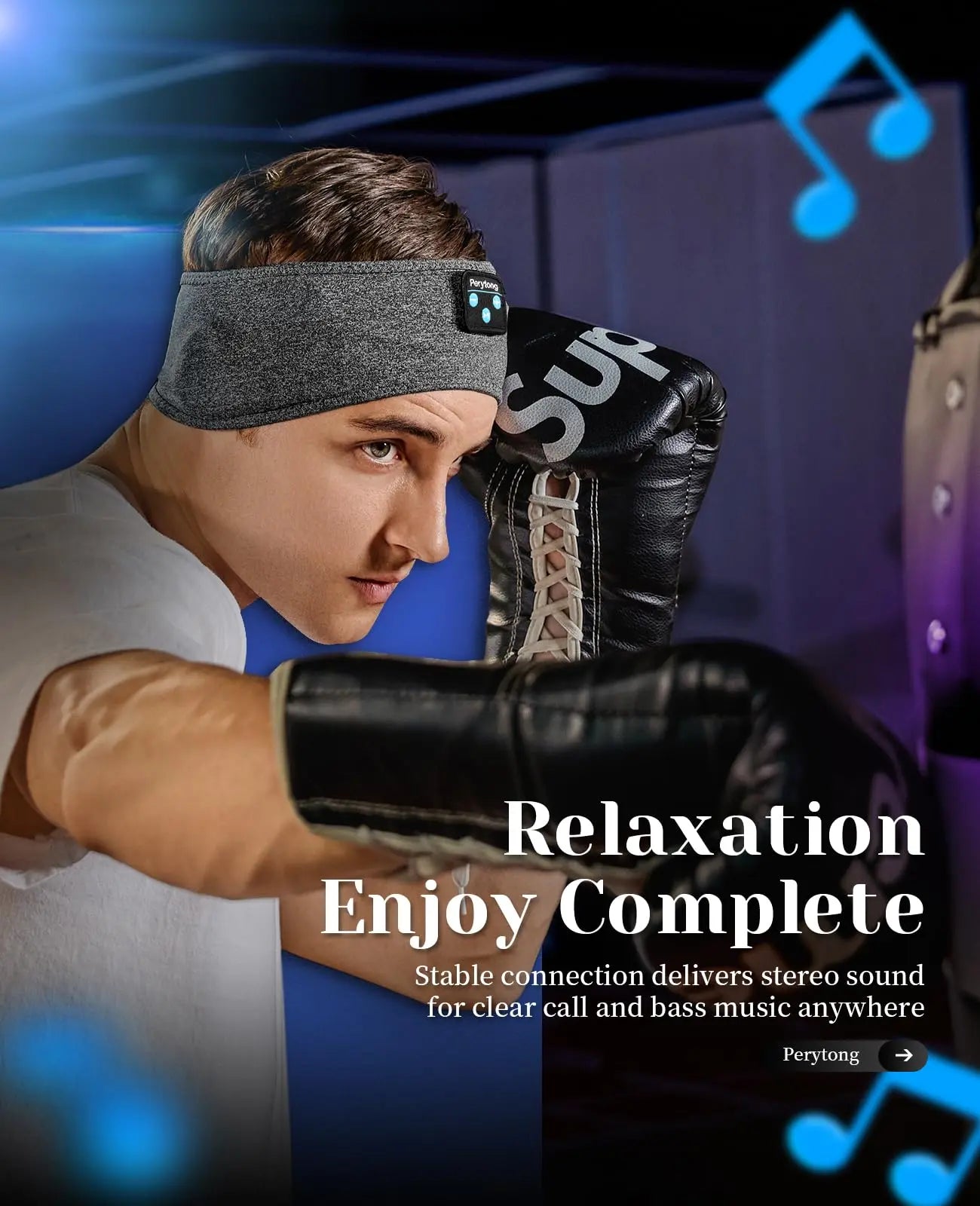 Perytong Sleep Headband Headphones - Bluetooth Headphones for Sleep, Workout, Running, Yoga, Travel, Insomnia