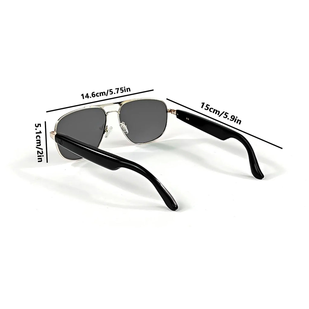 Portable Smart Glasses, Wireless Smart Glasses with Built-In Mic, Multifunction Smart Glasses for Daily Use, Bluetooth-Compatible Smart Glasses for Men & Women