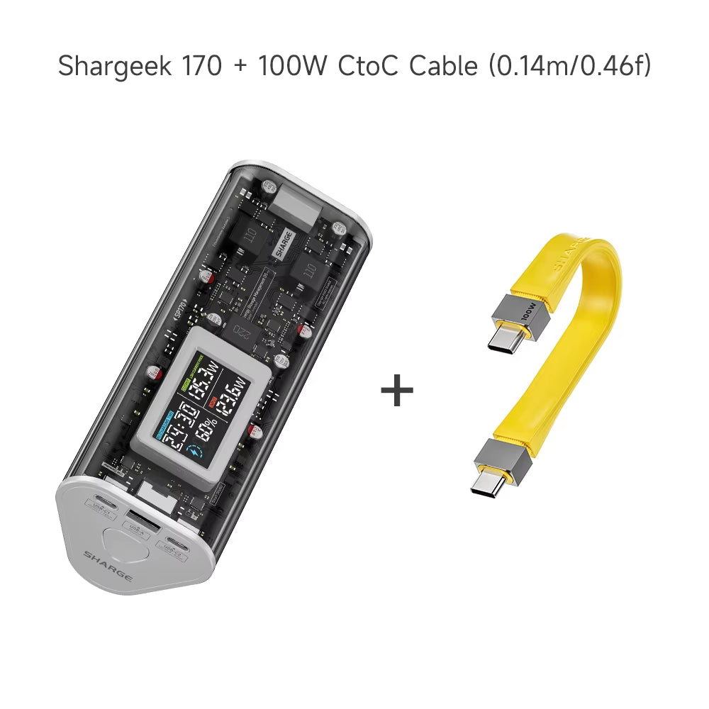 Power Bank 24000Mah 170W Output Fast Charge with IPS Smart Screen Display IP66 Waterproof for Macbook Tablet Iphone 15Pro