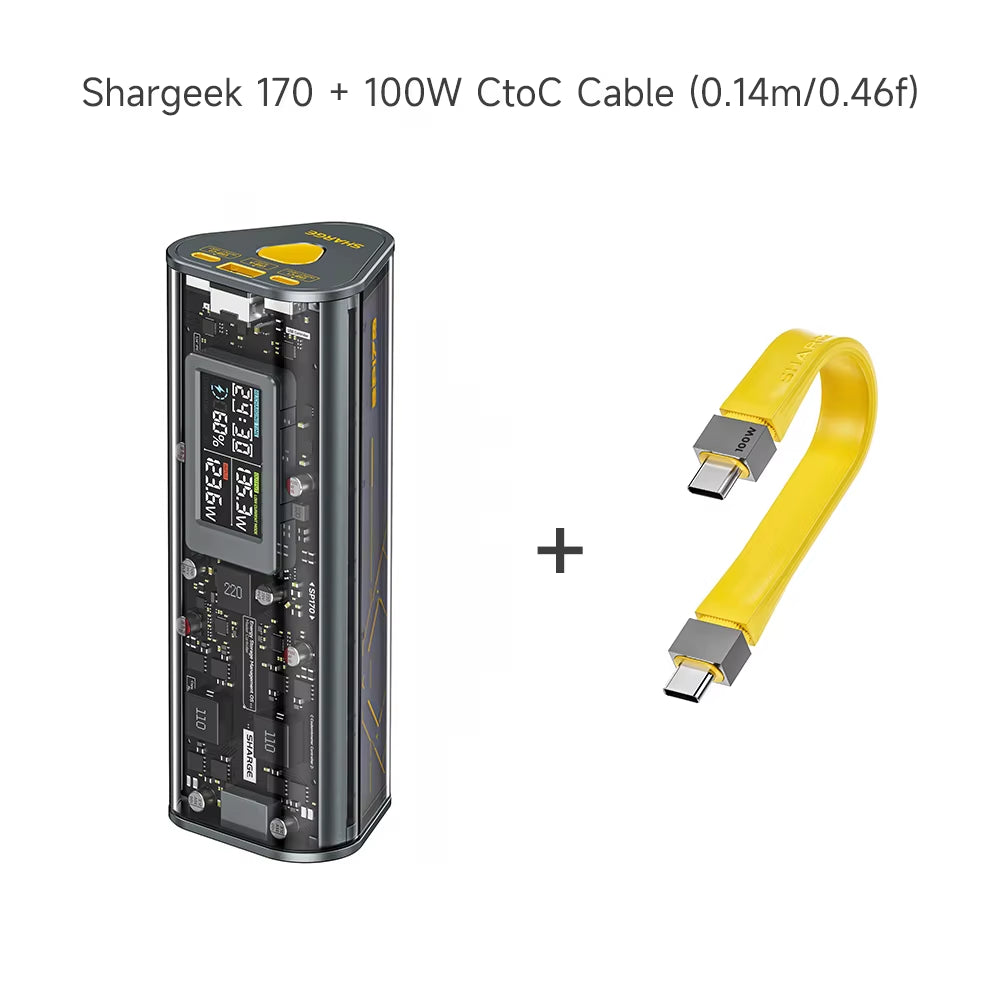 Power Bank 24000Mah 170W Output Fast Charge with IPS Smart Screen Display IP66 Waterproof for Macbook Tablet Iphone 15Pro