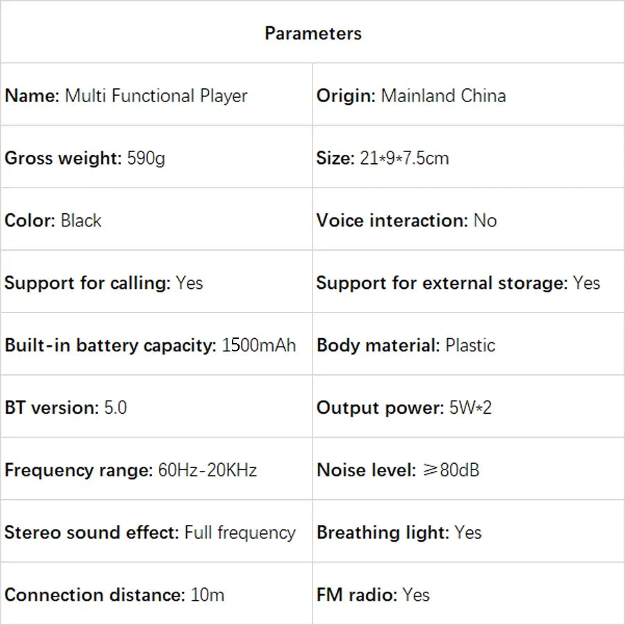 Portable Wireless Speaker, Rechargeable Subwoofer Speaker with LED Light, Multifunctional Bluetooth-Compatible Speaker for Outdoor, Home, Office, Wireless Stereo Speaker