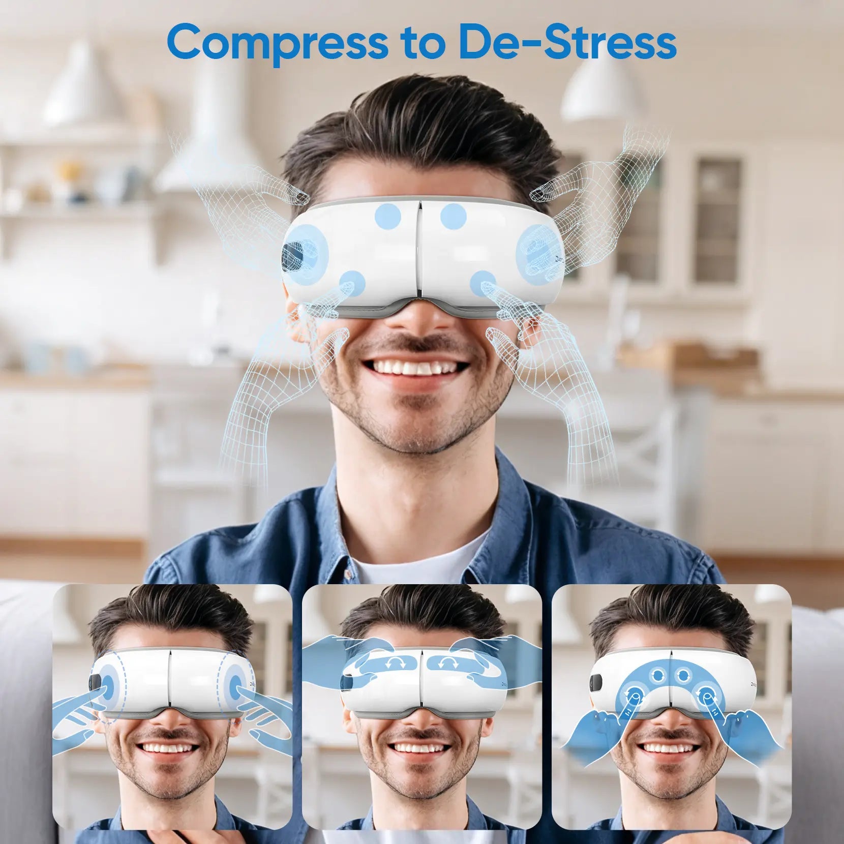 Dprodo Eye Massager with Heat, Bluetooth Sleep Mask for Better Sleep, 4-Mode Rechargeable Eye Protector to Reduce Eye Strain Christmas Birthday Gifts for Women Men, Fathersdaygift Relief