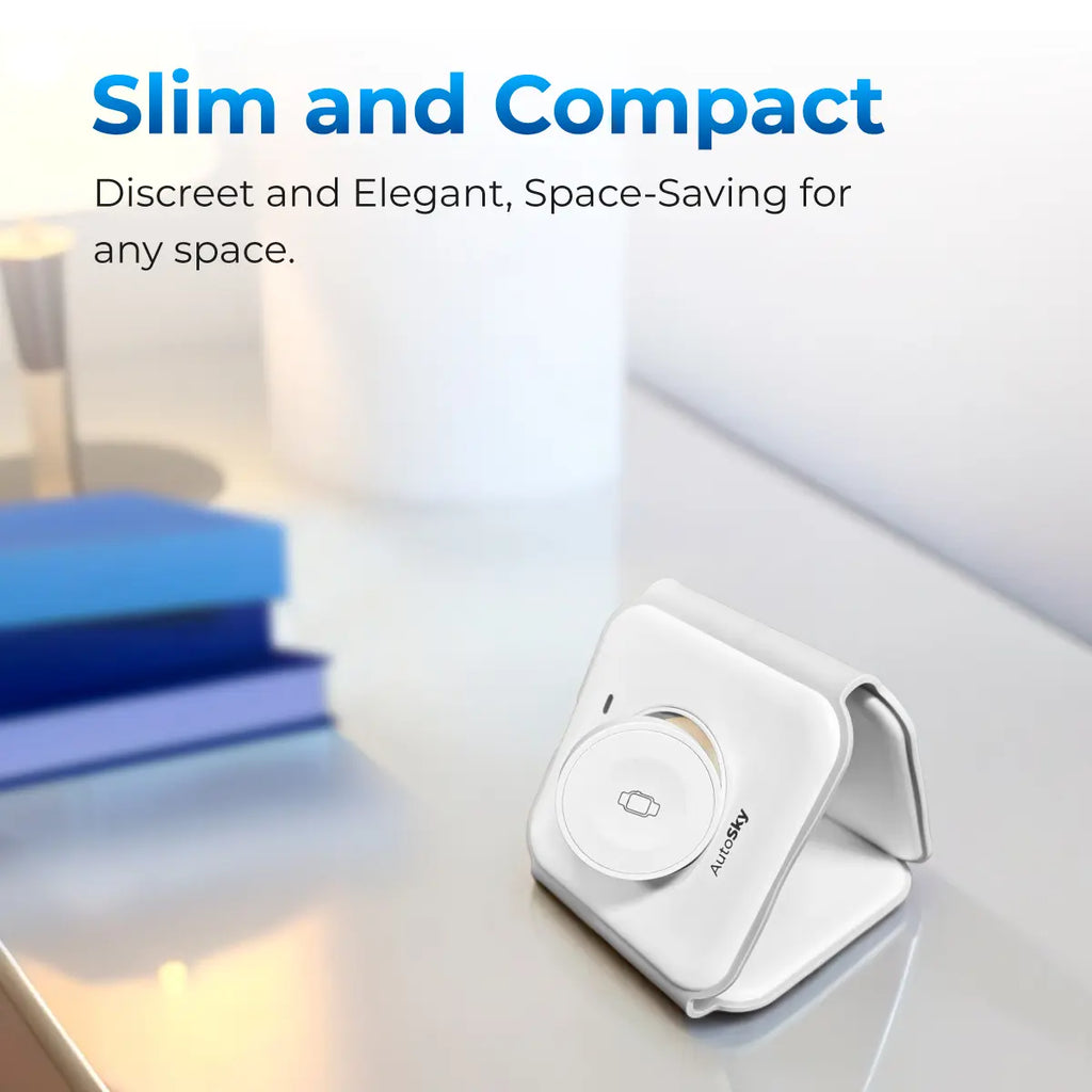 Autosky 3 in 1 Wireless Charger with 30W Fast Charge Adapter, Fast Wireless Charging Pad, Travel Charger for Multiple Devices, Foldable 3 in 1 Wireless Charging Station Apple Compatible with Iphone 15/14/13/12, Airpods 3/2, Iwatch
