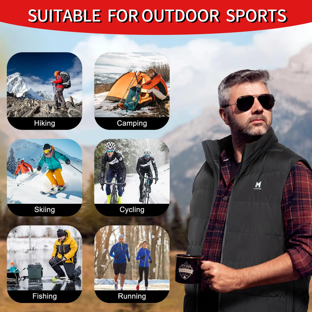 Down Heated Vest with 90% Down, 650 Fill Electric Heated down Vest for Men Women 6 Heating Zone 3 Temperature Heating Vest