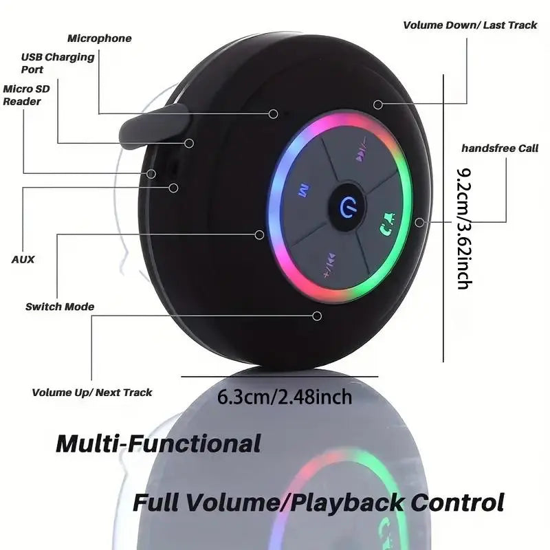 Portable Wireless Speaker, Waterproof Bluetooth-Compatible Speaker, USB Rechargeable Speaker, Cute Mini Speaker for Home Bathroom Outdoor