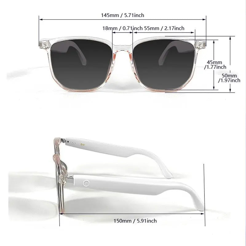 Touch Control Smart Glasses, 1 Count Wireless Smart Glasses with Mic, Smart Anti-Blue Light Glasses, Bluetooth-Compatible Smart Glasses for Men & Women, Wireless Audio Glasses, Multifunctional Smart Glasses