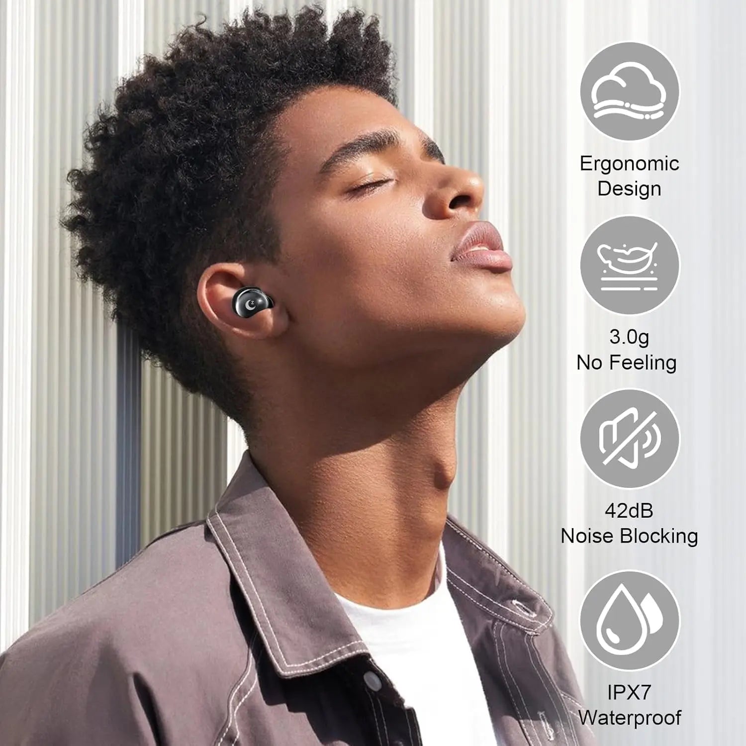 VUB Sleep Earbuds, Bluetooth 5.4 in Ear Smart Touch Screen Earbuds, 48H Mini Sleep Headphones Small Design for Side Sleepers, Crystal-Clear Calls Ear Buds, 5 EQ Modes