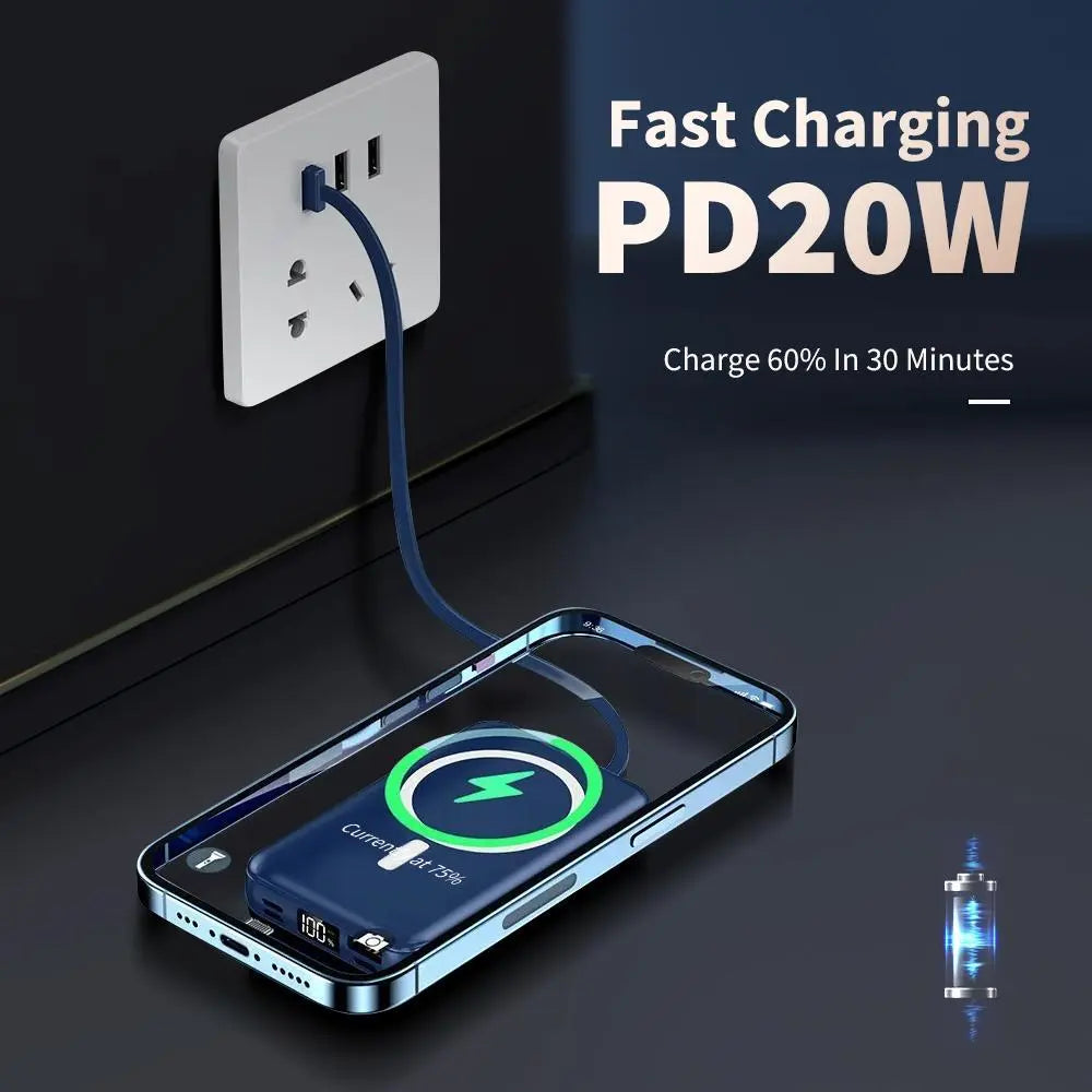 Magnetic Battery 10000Mahwireless Portable Charger, Powerbank 22.5W PD Fast Charging Formagsafe Battery