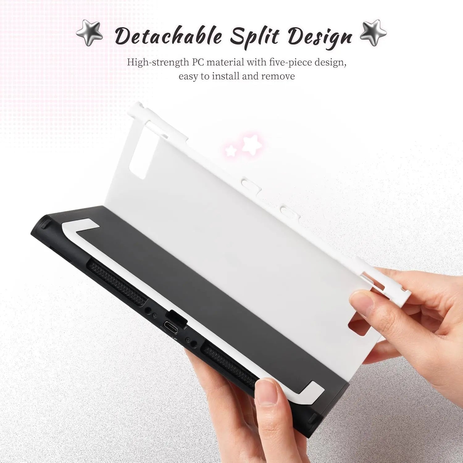 Geekshare Slim Protective Case Compatible with Switch 2 (2025), Anti-Scratche and Shock-Absorption Dockable Hard Shell for Switch 2 Game Console - Star Angel Cat