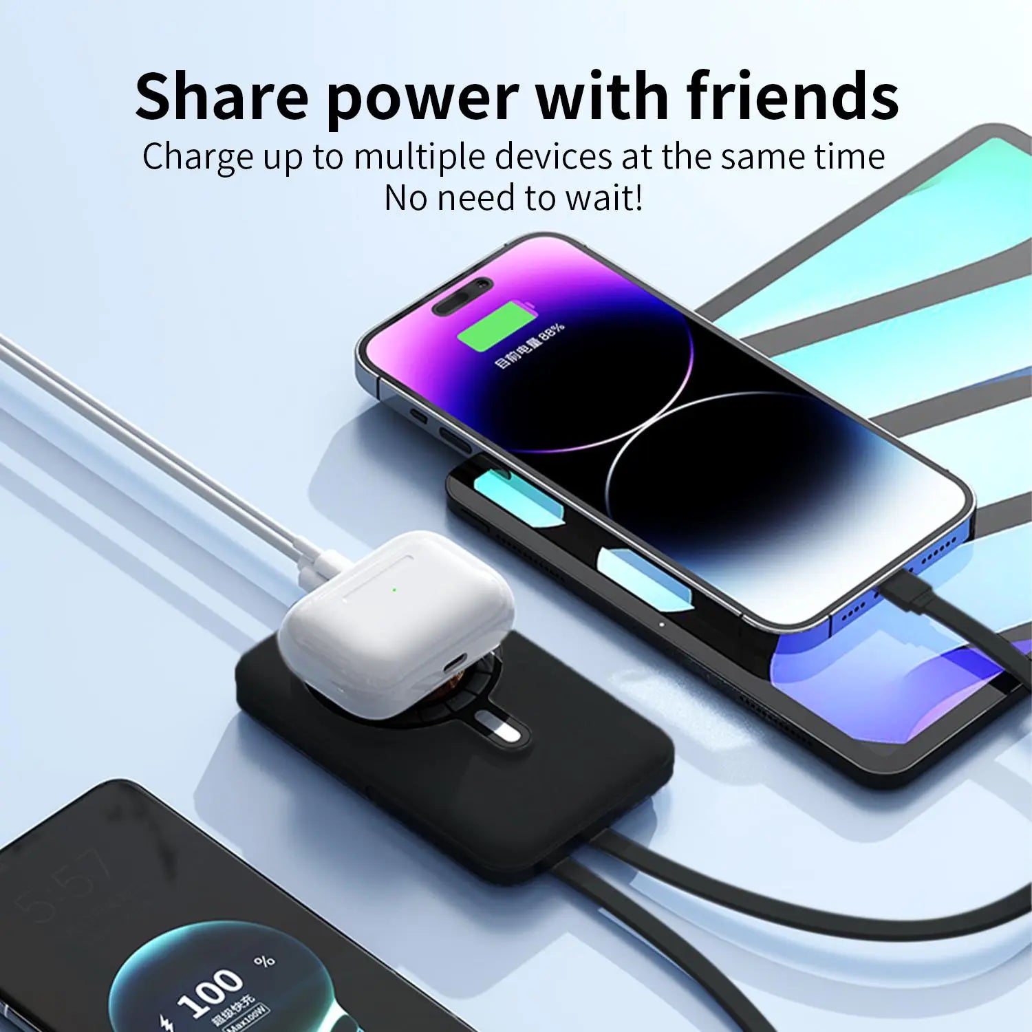 Wireless Portable Charger,Magnetic Power Bank,10000Mah Portable Charger22.5W PD Fast Charging with Built-In 3 Cables LED Display,Magnetic Battery Pack for Iphone 15/14/13/12/Pro/Mini/Pro Max Electronics Accessories Travel Gadgets Smartphone