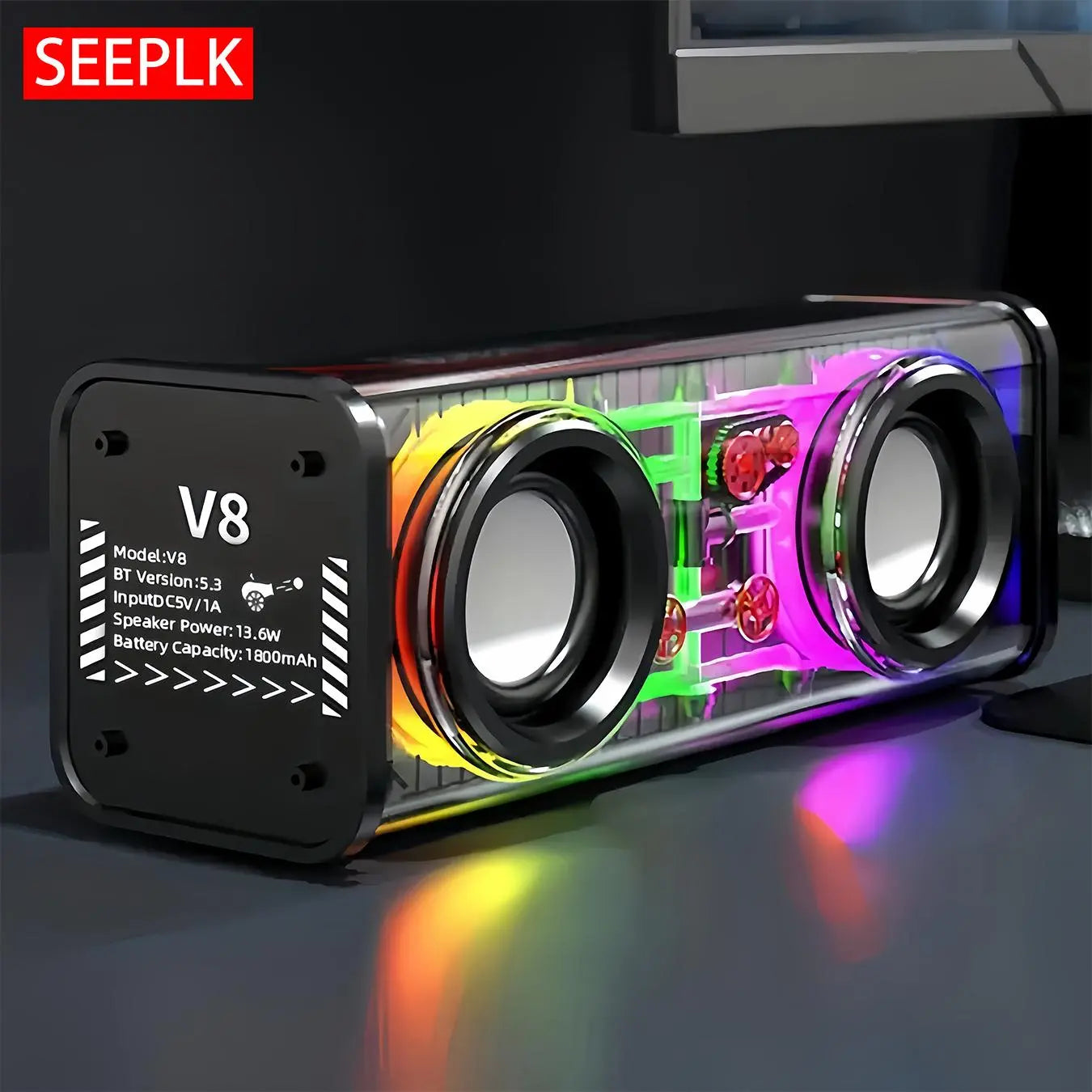 Wireless Bluetooth-Compatible Speaker, Wireless Bass Speaker, Portable Wireless Speaker with Long Play Time, USB Rechargeable Speaker, Wireless Pairing Speaker Suitable for Home, Outdoor, Supports TF