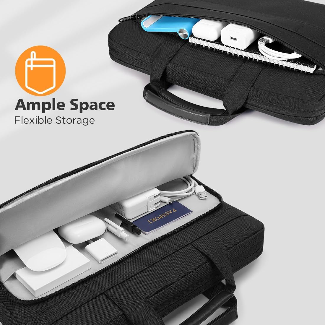 14-15 Inch Laptop Shoulder Bag Briefcase Messenger Sleeve for 15" Macbook Air M2 / 15" Surface Laptop 5 4 3/16" Macbook Pro M3 M2 M1 / 15" Dell Latitude 5540/15" Lenovo Thinkbook 15 Gen 4