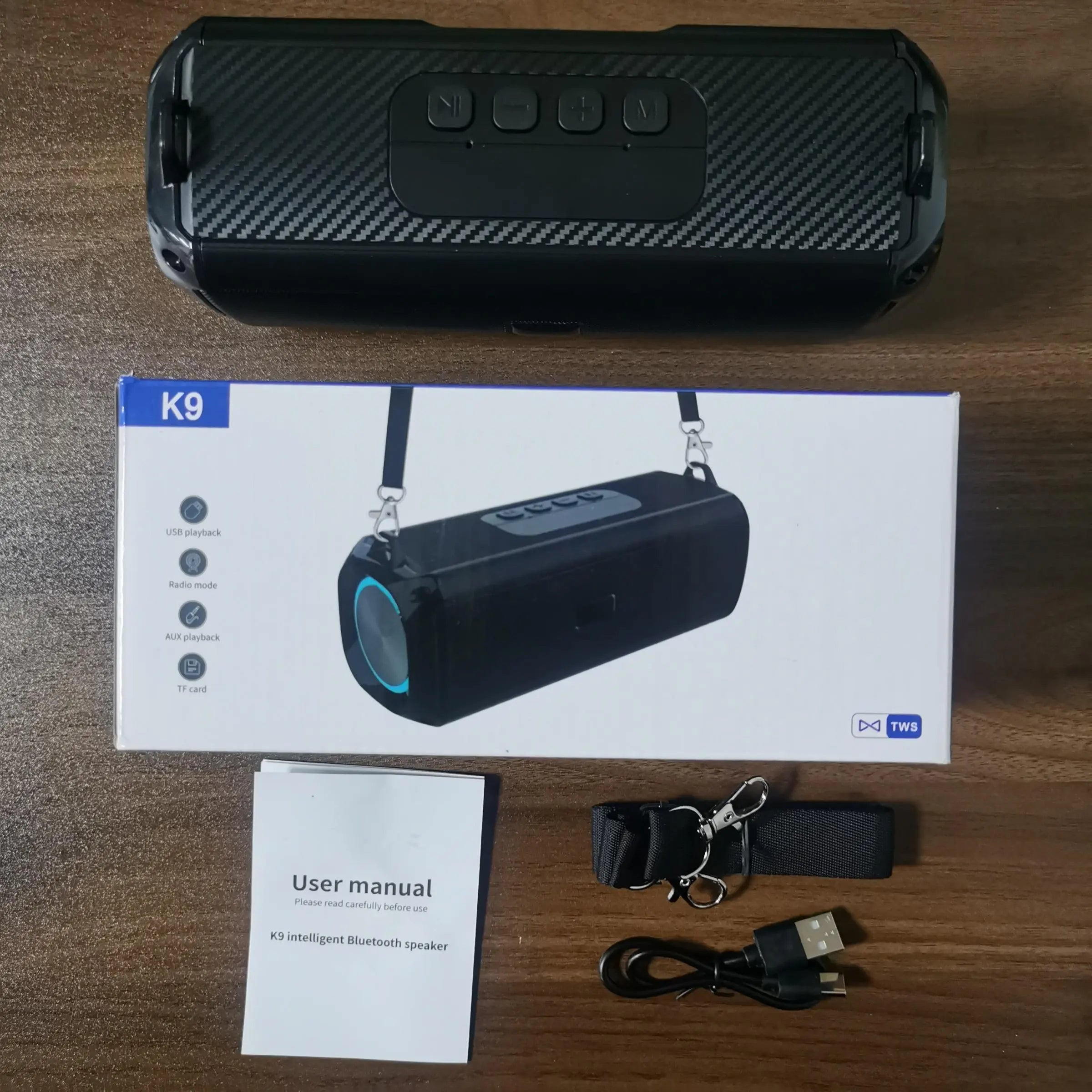 Portable Wireless Speaker, Rechargeable Subwoofer Speaker with LED Light, Multifunctional Bluetooth-Compatible Speaker for Outdoor, Home, Office, Wireless Stereo Speaker