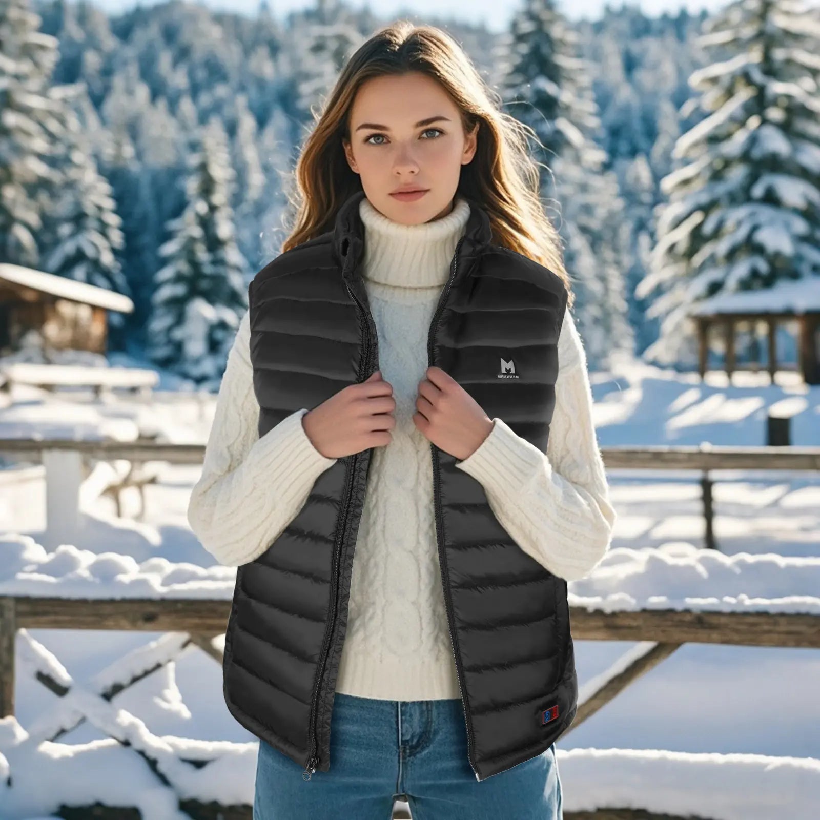 Heated Vest, Lightweight Electric Heated Vest for Men Women 6 Heating Zone 3 Temperature Heating Vest