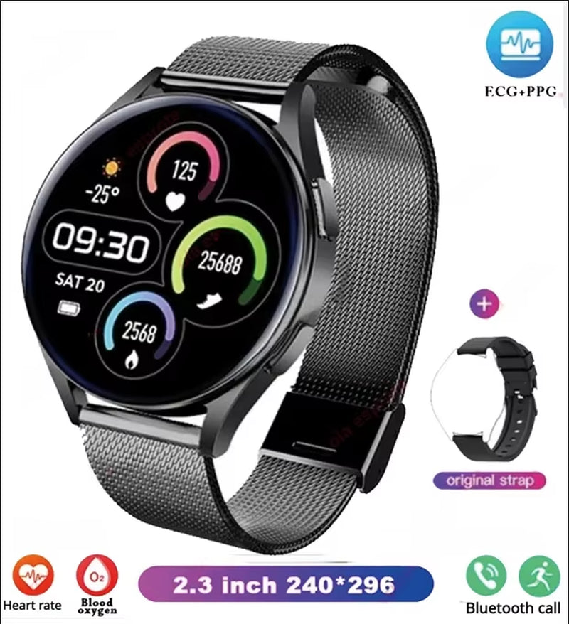 New Bluetooth Call Smart Watch Women Custom Dial Steel Watches Men Sports Fitness Tracker Heart Rate Smartwatch