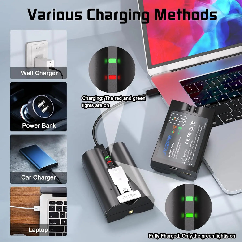 Replacement Battery for Ring Doorbell Indoor Camera 2-Pack 7200Mah Rechargeable Batteries with Dual Charging Station for Ring Video Doorbell 2/3/3 Plus/4 Spotlight and Stick up Cam Tiktokshopblackfriday